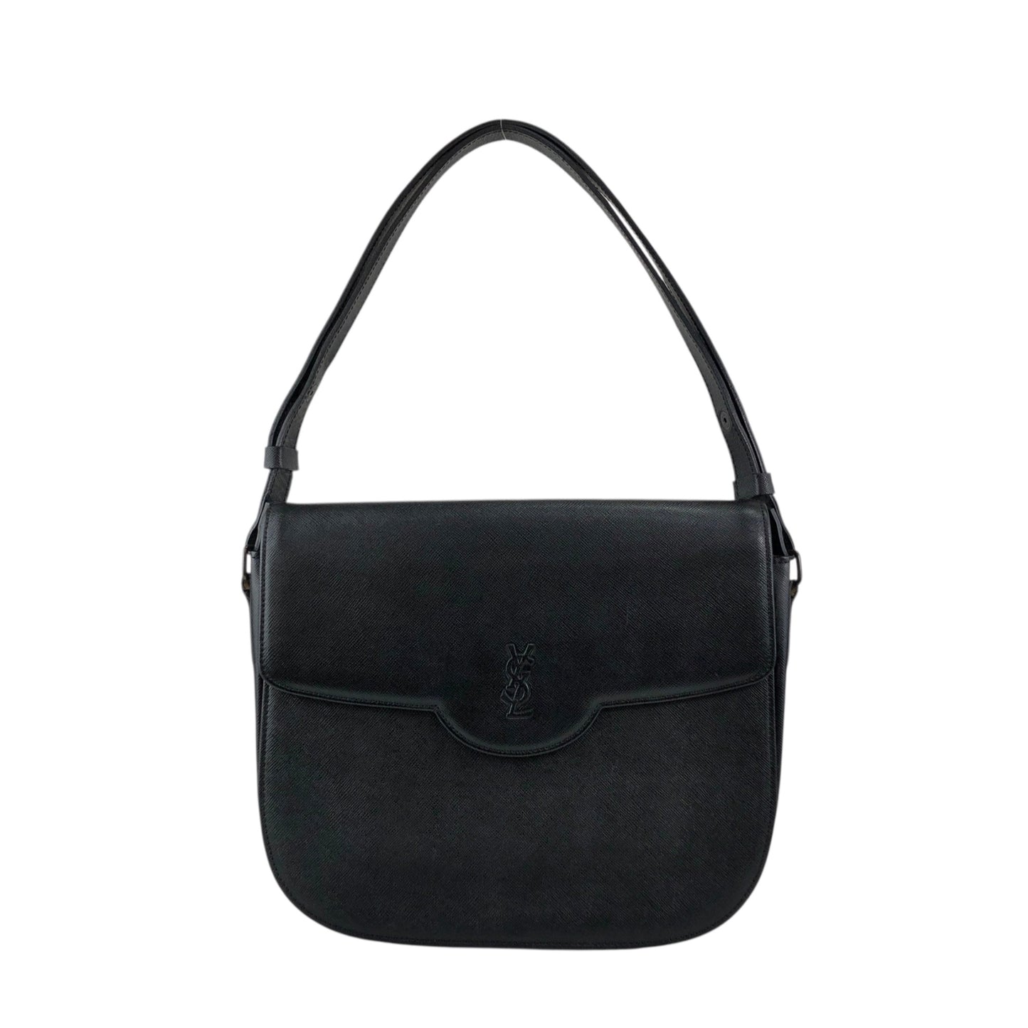 Yves Saint Laurent YSL Logo Shoulder bag Black Vintage kua56p