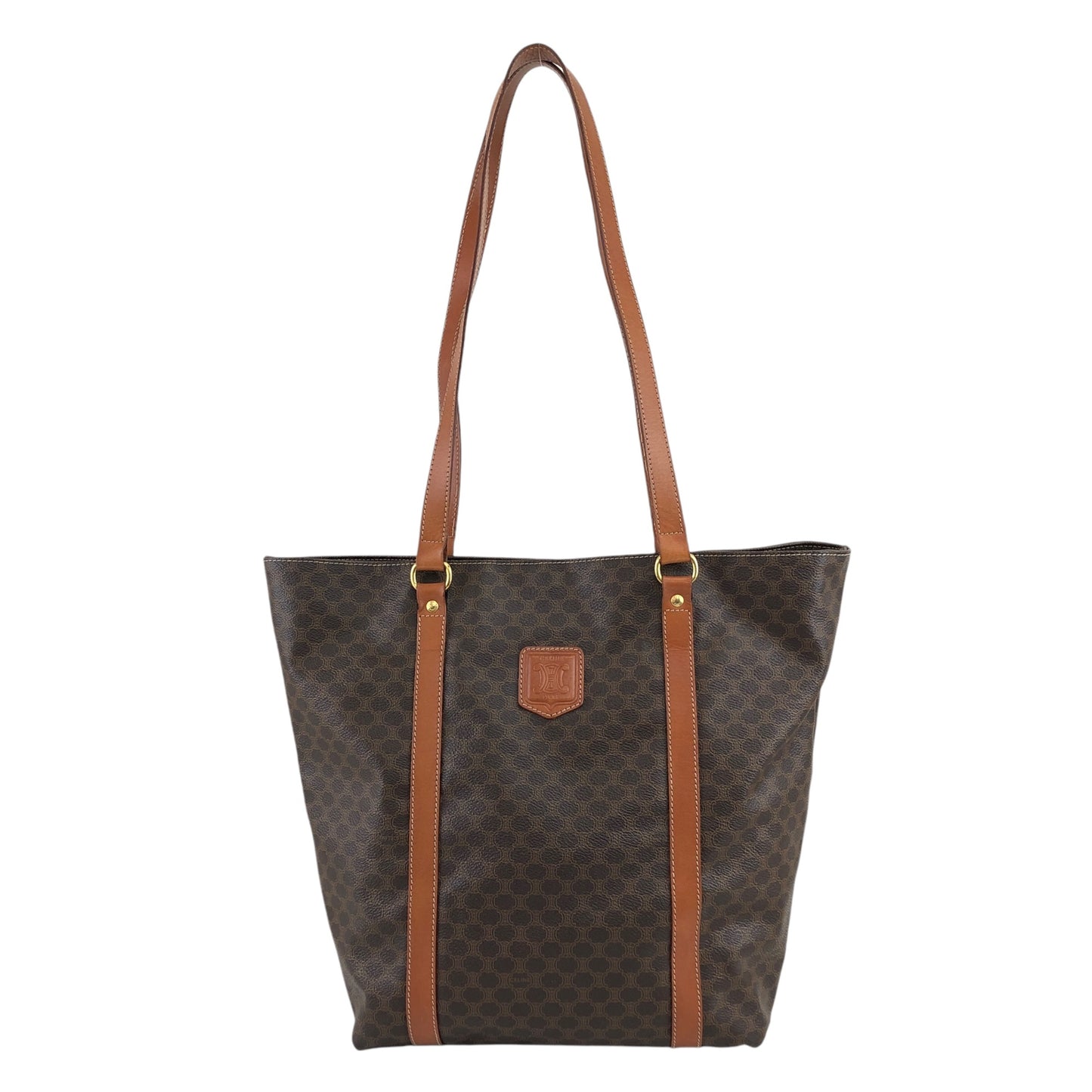 CELINE Macadam Blason Shoulder bag Totebag Brown Vintage u7fud7