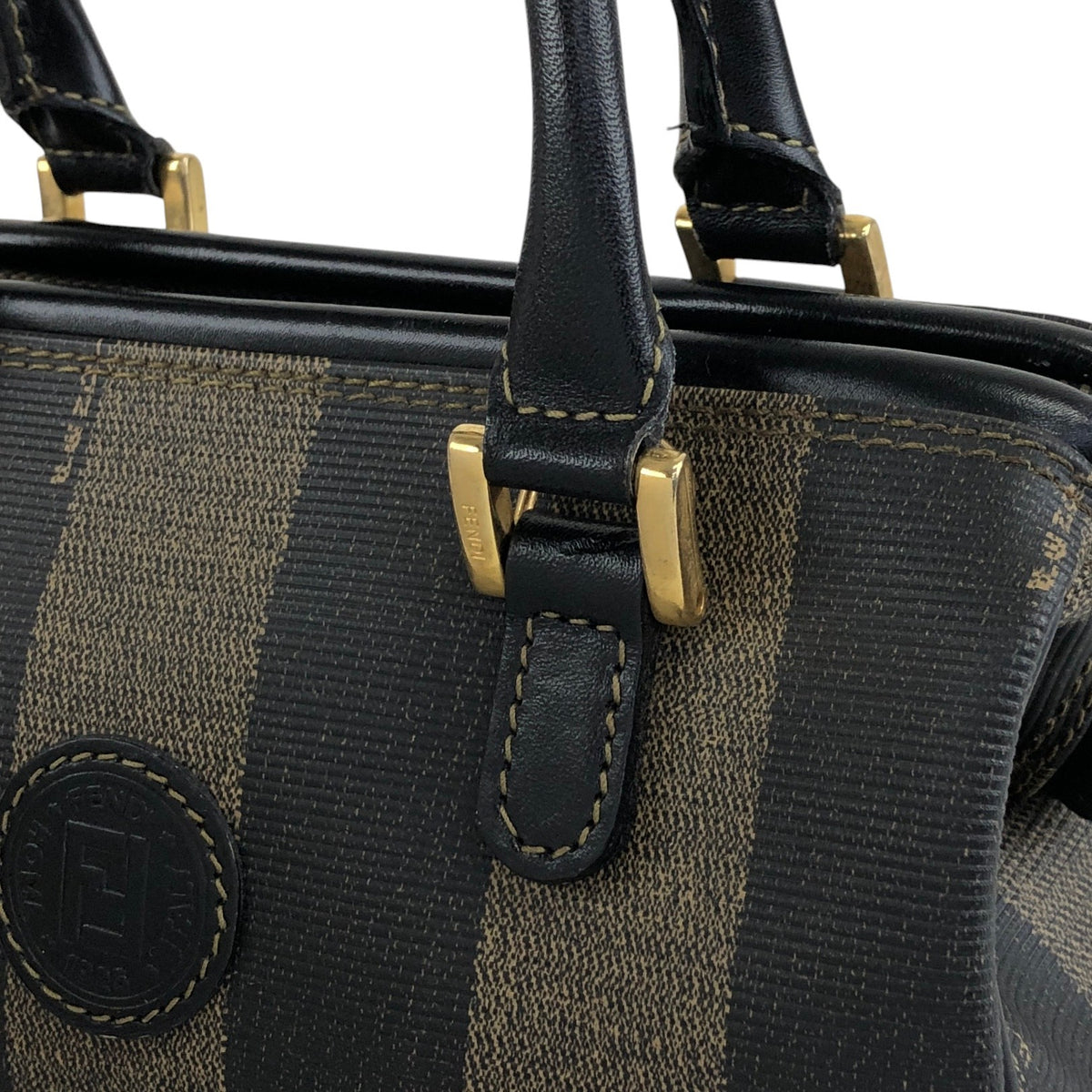 FENDI Pecan Two-way Small Boston bag Shoulder bag Black Vintage jy5pns