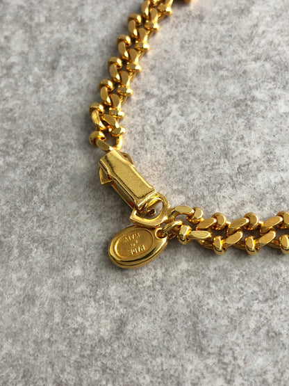 CELINE Blason Bracelet Gold Vintage iiprxa