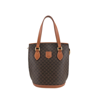 CELINE Macadam Blason Handbag Brown Vintage 5s22vy