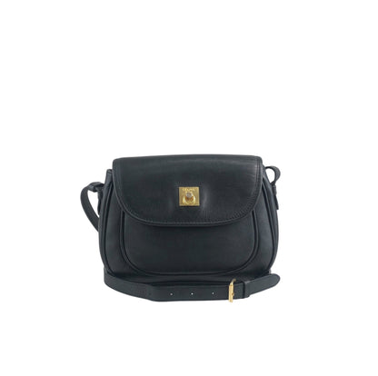 CELINE Gancini Shoulder bag Black Vintage 4xp2cr