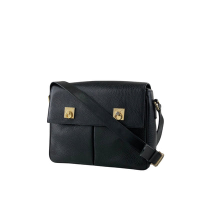 CELINE Gancini Shoulder bag Black Vintage s3twv4