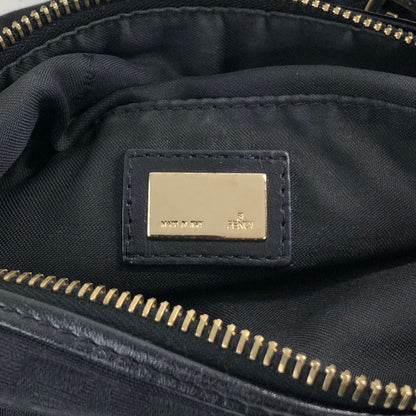 FENDI Zucca Logo Charm Shoulder bag Black Vintage j5ktnr