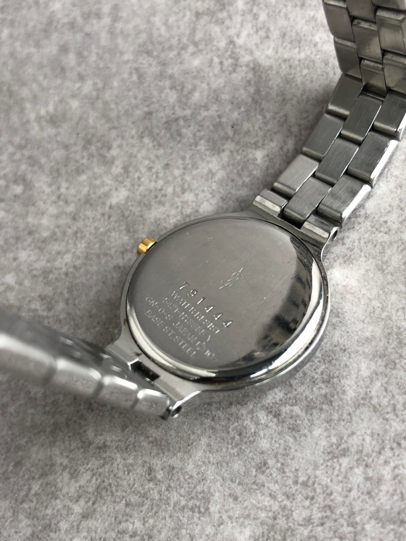 Yves Saint Laurent YSL Logo Watch Silver×Blue Vintage 3x8viy