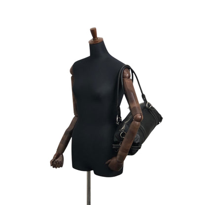 PRADA Logo Embossed Belt Handbag Black Vintage m8shz4