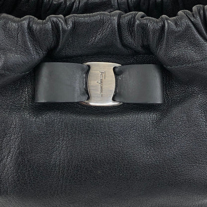 Salvatore Ferragamo Vala Ribbon Shoulder bag Hobobag Black Vintage bgm738