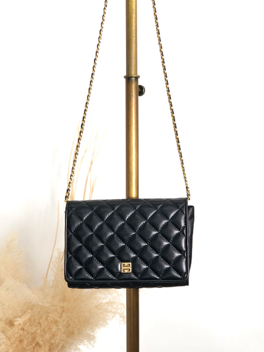 GIVENCHY Logo Chain Shoulder bag Black Vintage xfg8sw
