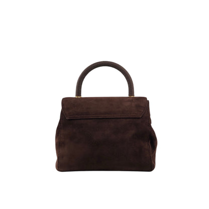 PRADA Logo Handbag Brown Vintage 8st8tj