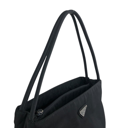 PRADA Triangle Logo Shoulder bag Black Vintage cdactr