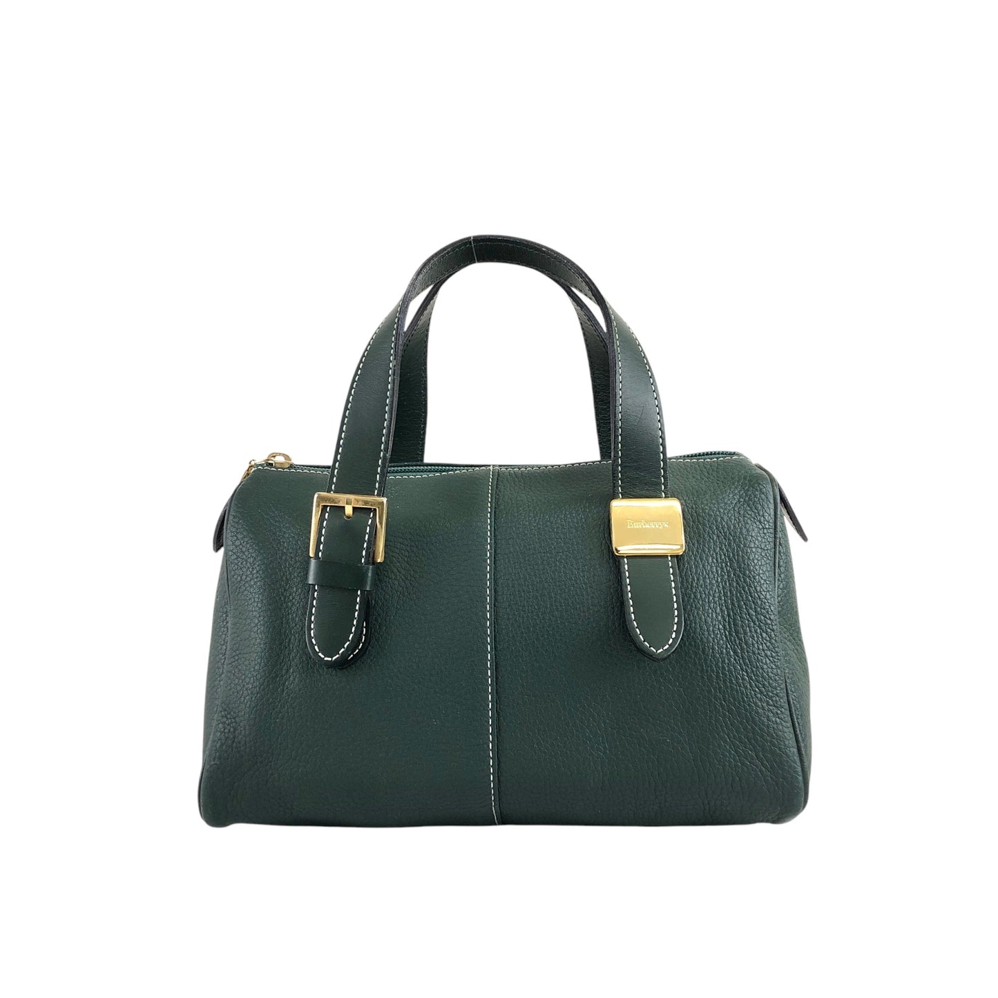 BURBERRY Boston bag Handbag Green Vintage kmfkyj