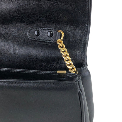 CELINE Triomphe Stitch Chain Shoulder bag Black Vintage 8u4mtc