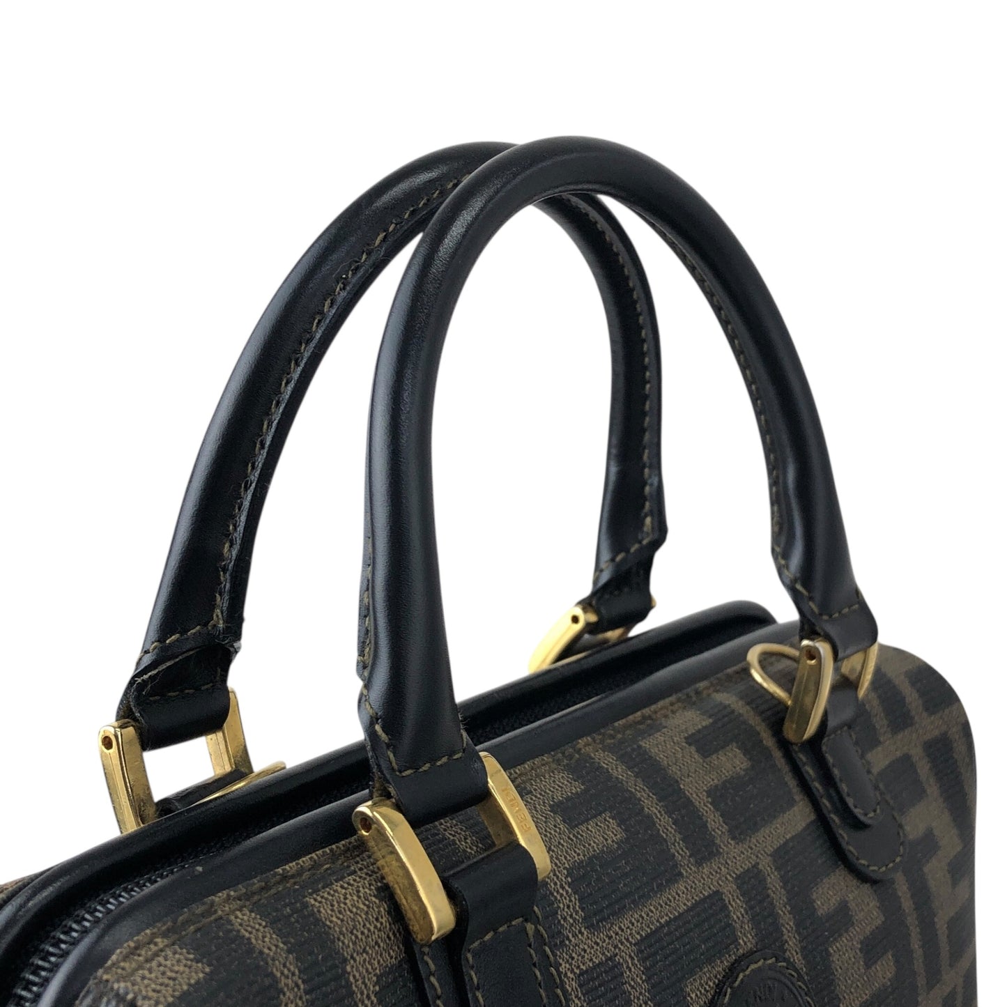 FENDI Zucca Two-way Small Boston bag Shoulder bag Brown Vintage sfanas