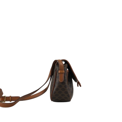 CELINE Macadam Blason Tassel Shoulder bag Brown Vintage hkgap3