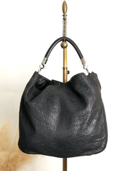 Yves Saint Laurent YSL Logo Shoulder bag Hobobag Black Vintage ib3ifn