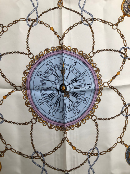 CELINE Scarf White×Navy Vintage ya8g83