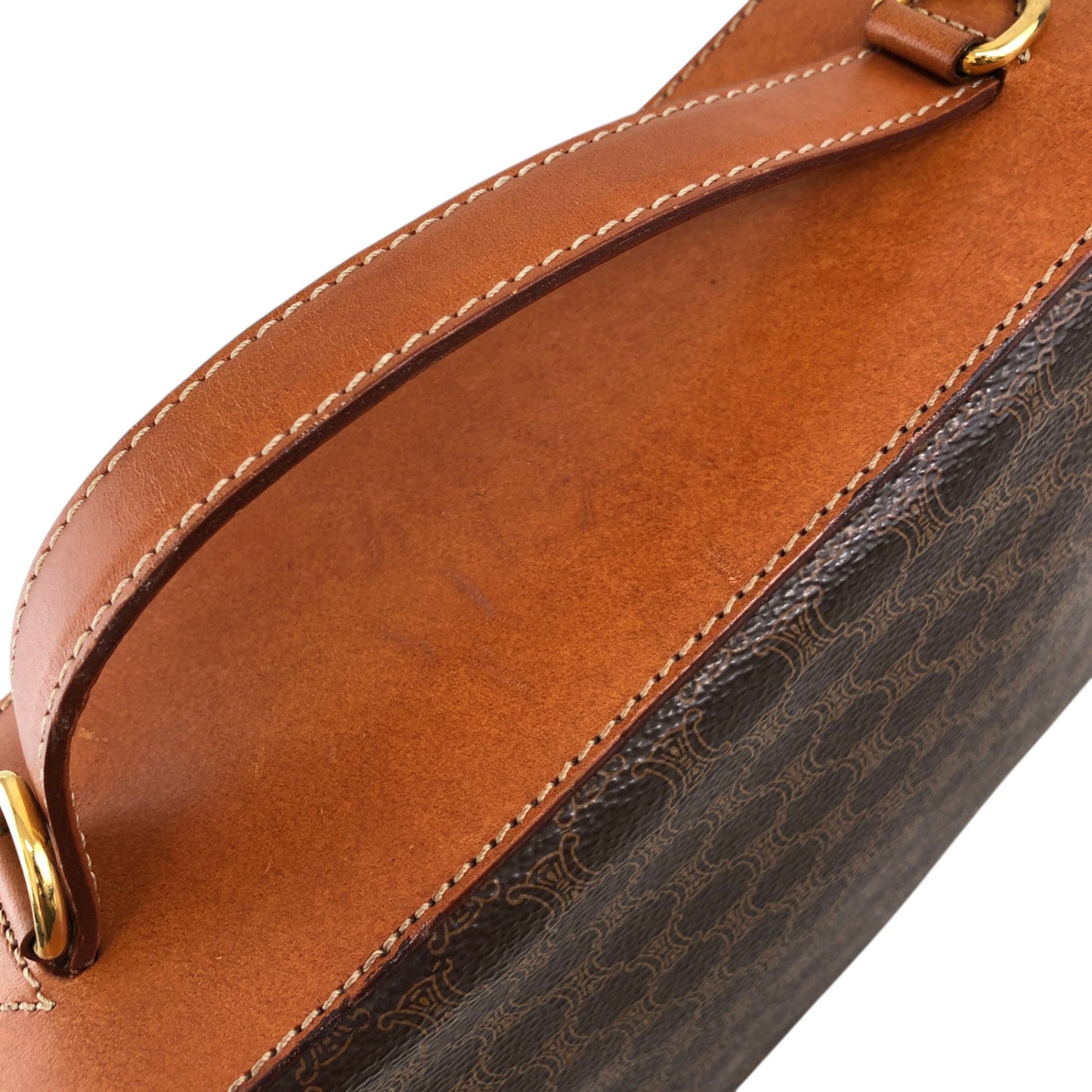 CELINE Macadam Blason Two-way Handbag Shoulder bag Vanity bag Brown Vintage t7yhbd