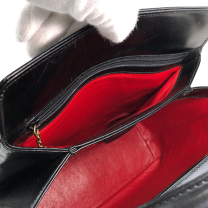 GUCCI Logo Handbag Vanity bag Black Vintage aitdmr