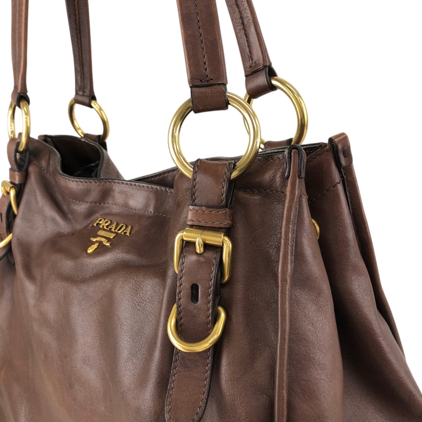 PRADA Logo Totebag Brown Vintage sznhvb
