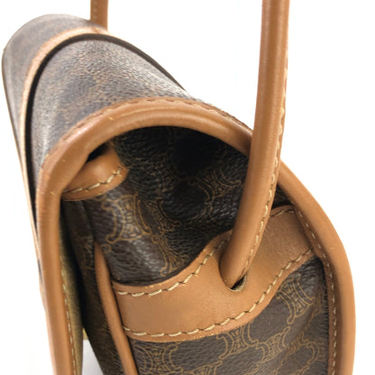 CELINE Macadam Blason Logo Round Macadam PVC Leather Small Shoulder bag Brown Vintage uvtx7g