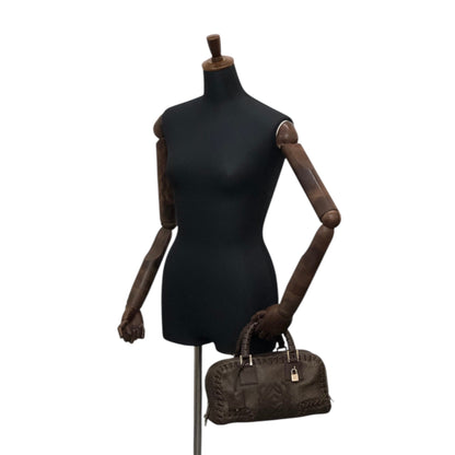 LOEWE Amazona28 Anagram Handbag Boston bag Brown Vintage rd4izx