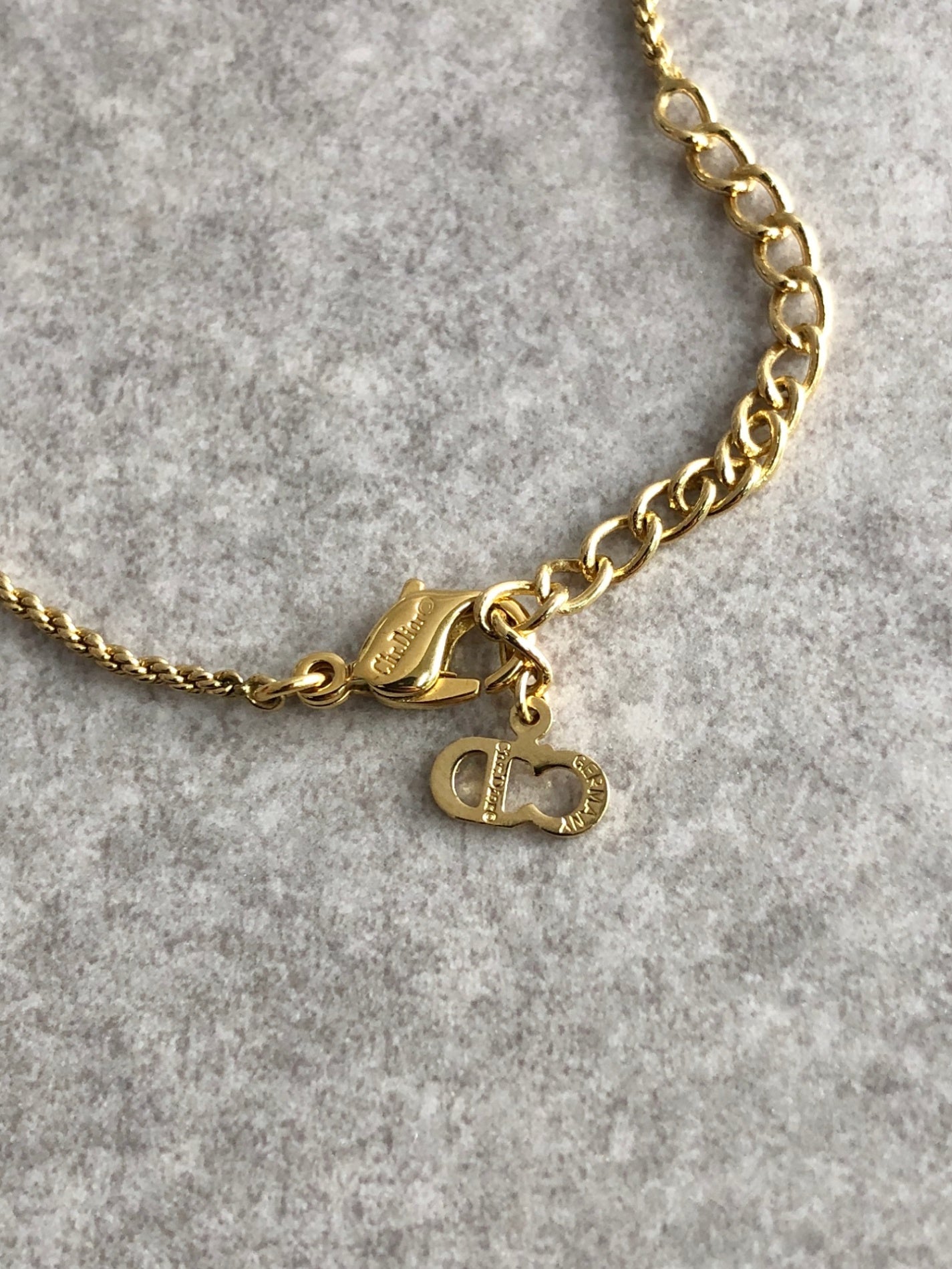 Christian Dior Necklace Gold Vintage f5euhf