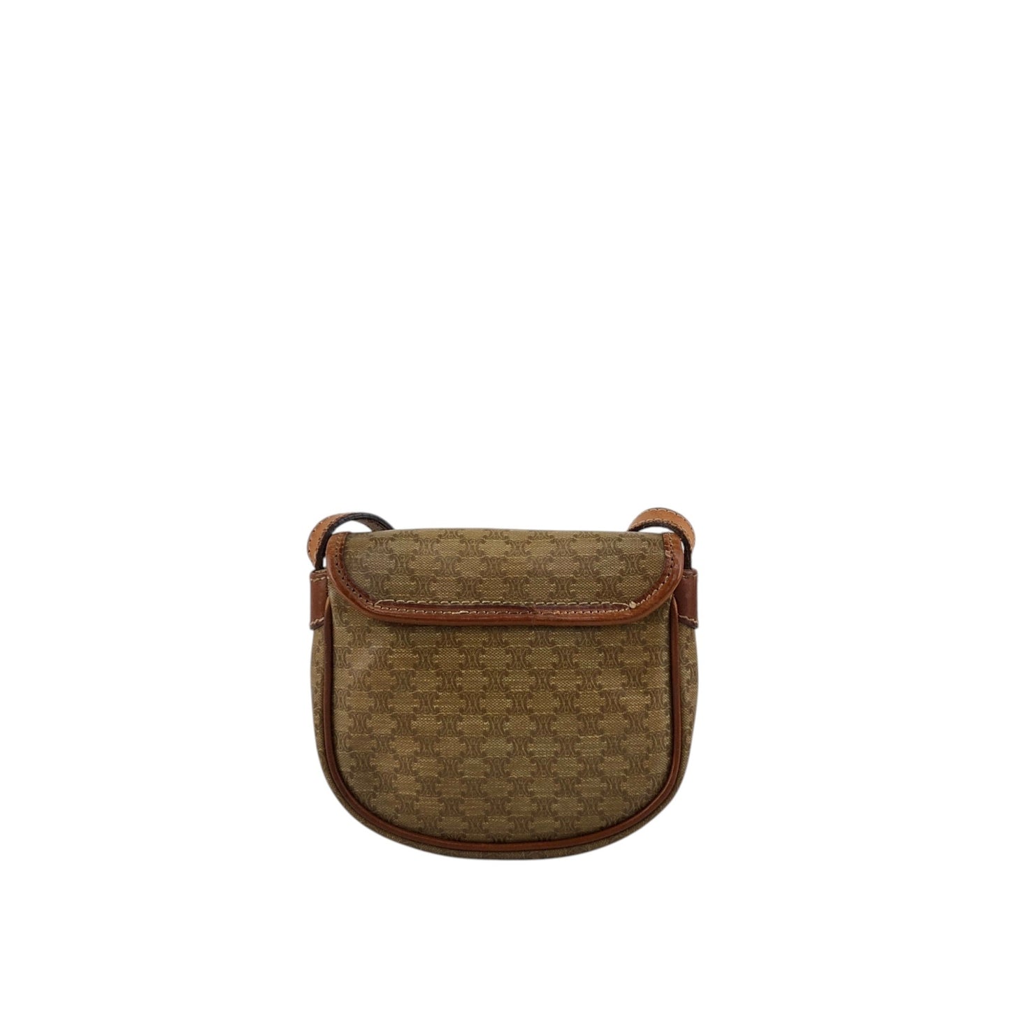 CELINE Macadam Blason Shoulder bag Beige Vintage edxz2b