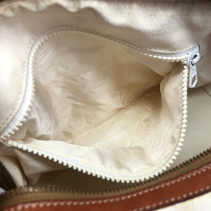 CELINE Macadam Blason Handbag Boston bag White Vintage ph8fuj