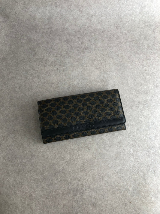 CELINE Macadam Long Wallet Black Vintage dv85f5