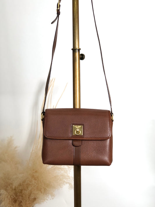 CELINE Gancini Shoulder bag Brown Vintage 88rbj3
