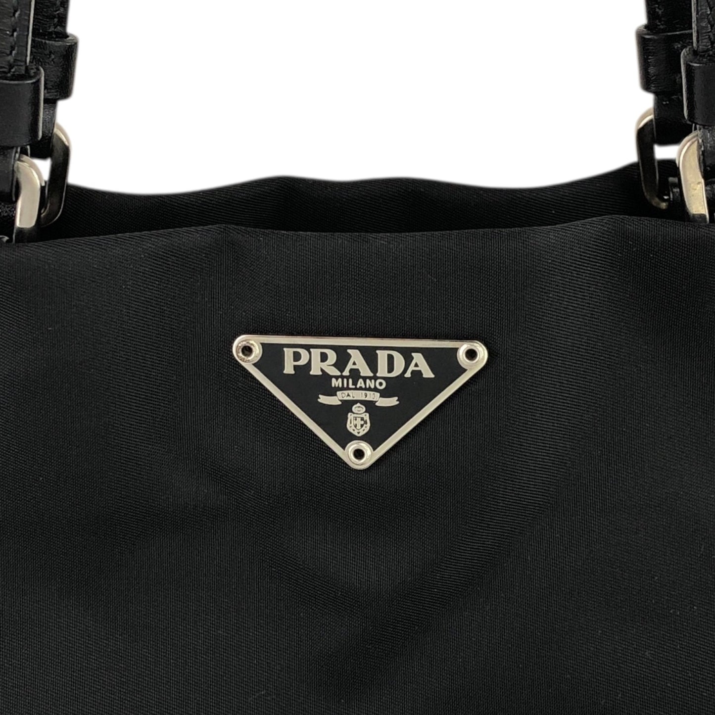 PRADA Tessuto Triangle Logo Totebag Black Vintage x4un45