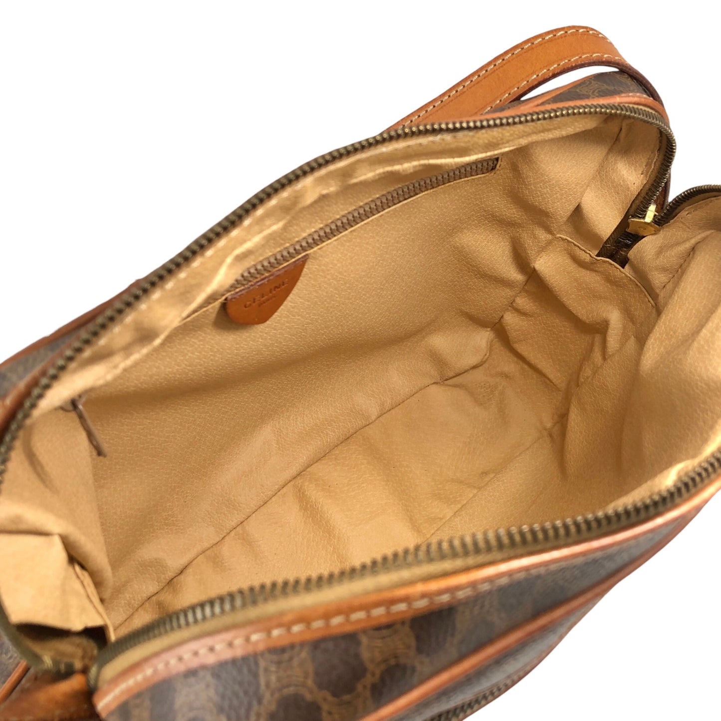 CELINE Macadam Blason Shoulder bag Brown Vintage jbdzhb
