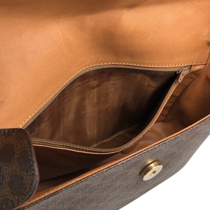 CELINE Macadam Horse Bit Shoulder bag Brown Vintage yw7ax4