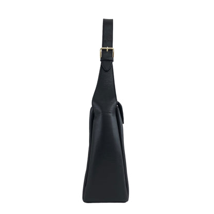 CELINE Turn Lock Handbag Black Vintage j4gitj
