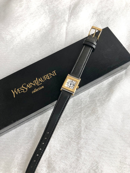 Yves Saint Laurent Quartz Watch Gold Vintage 5420-H47599 55i8eh