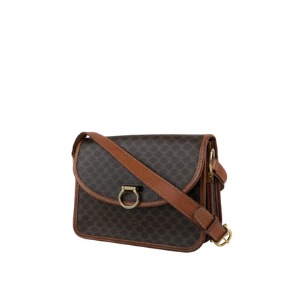 CELINE Macadam Gancini Shoulder bag Brown Vintage dtdg28