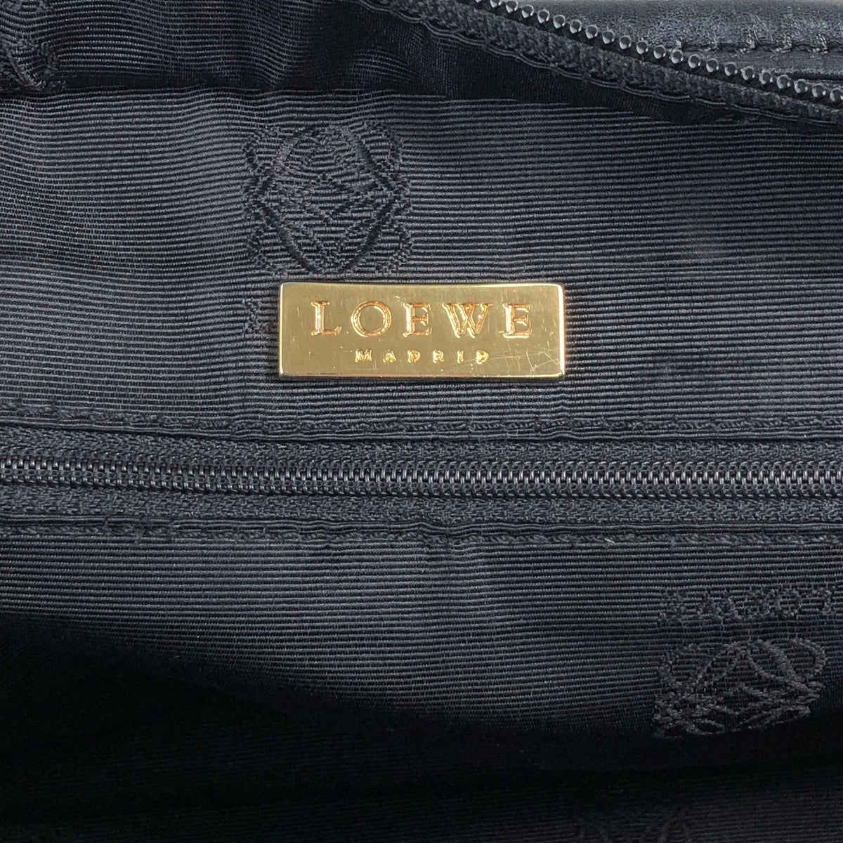 LOEWE Amazona Anagram Small Boston bag Handbag Black Vintage jeeyya