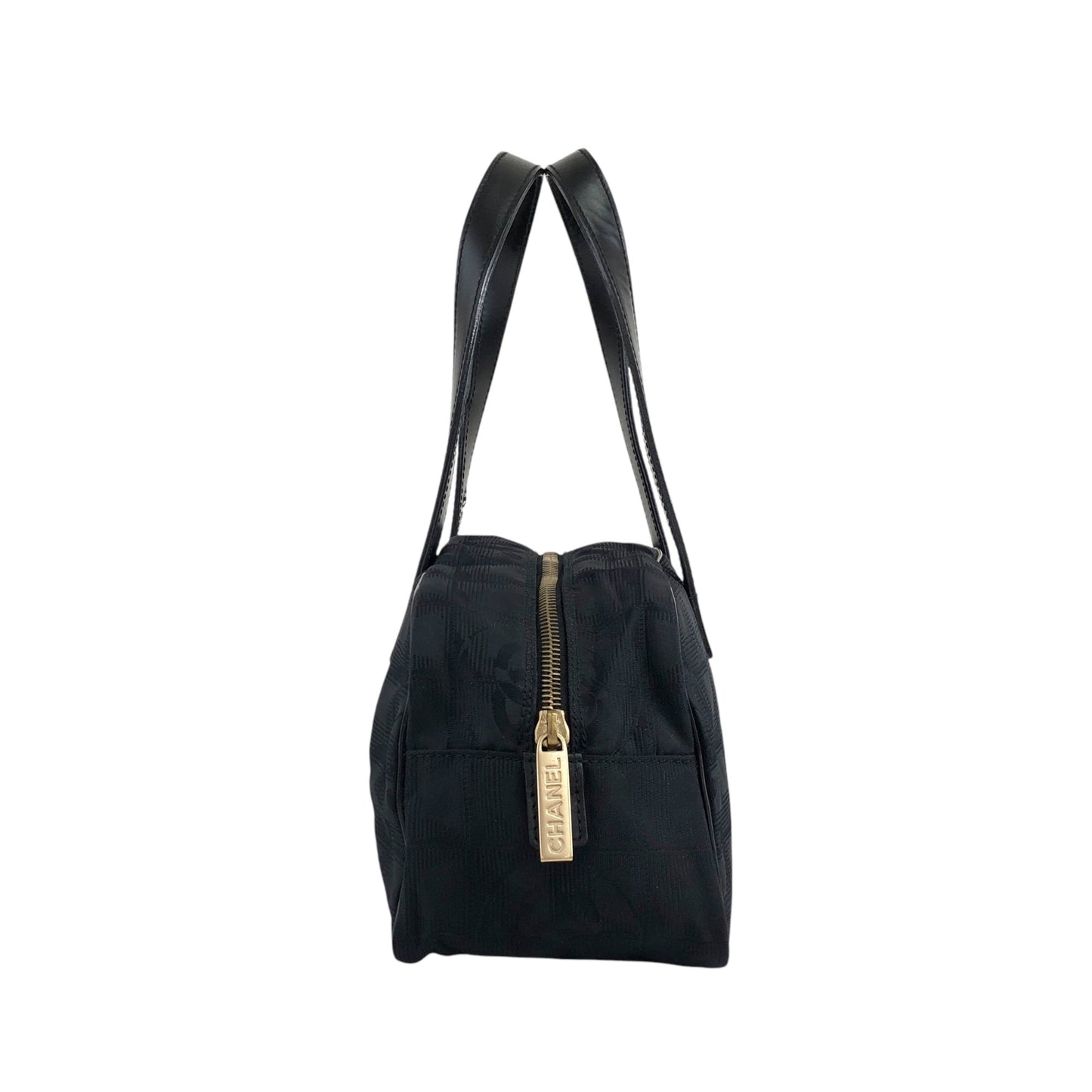 CHANEL New Travel Line Handbag Black Vintage x2dwvn