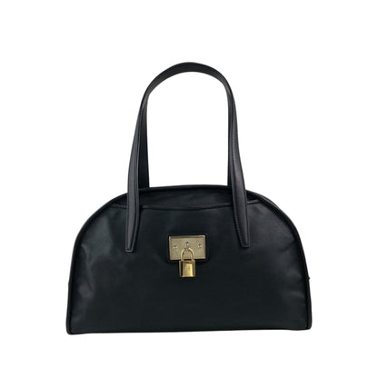 LOEWE Anagram Padlock Small Boston bag Handbag Black Vintage xazh3e