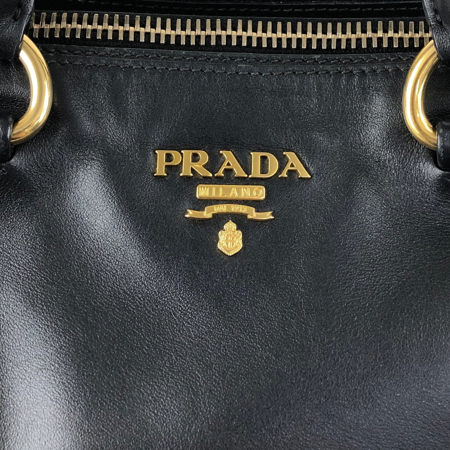 PRADA Logo Two-way Boston bag Shoulder bag Black Vintage k82hca