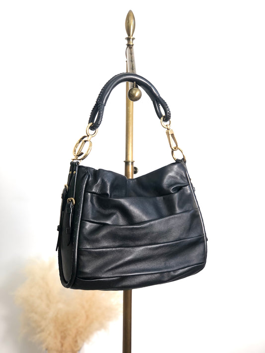 Christian Dior Logo Motif Shoulder bag Black Vintage fudavv