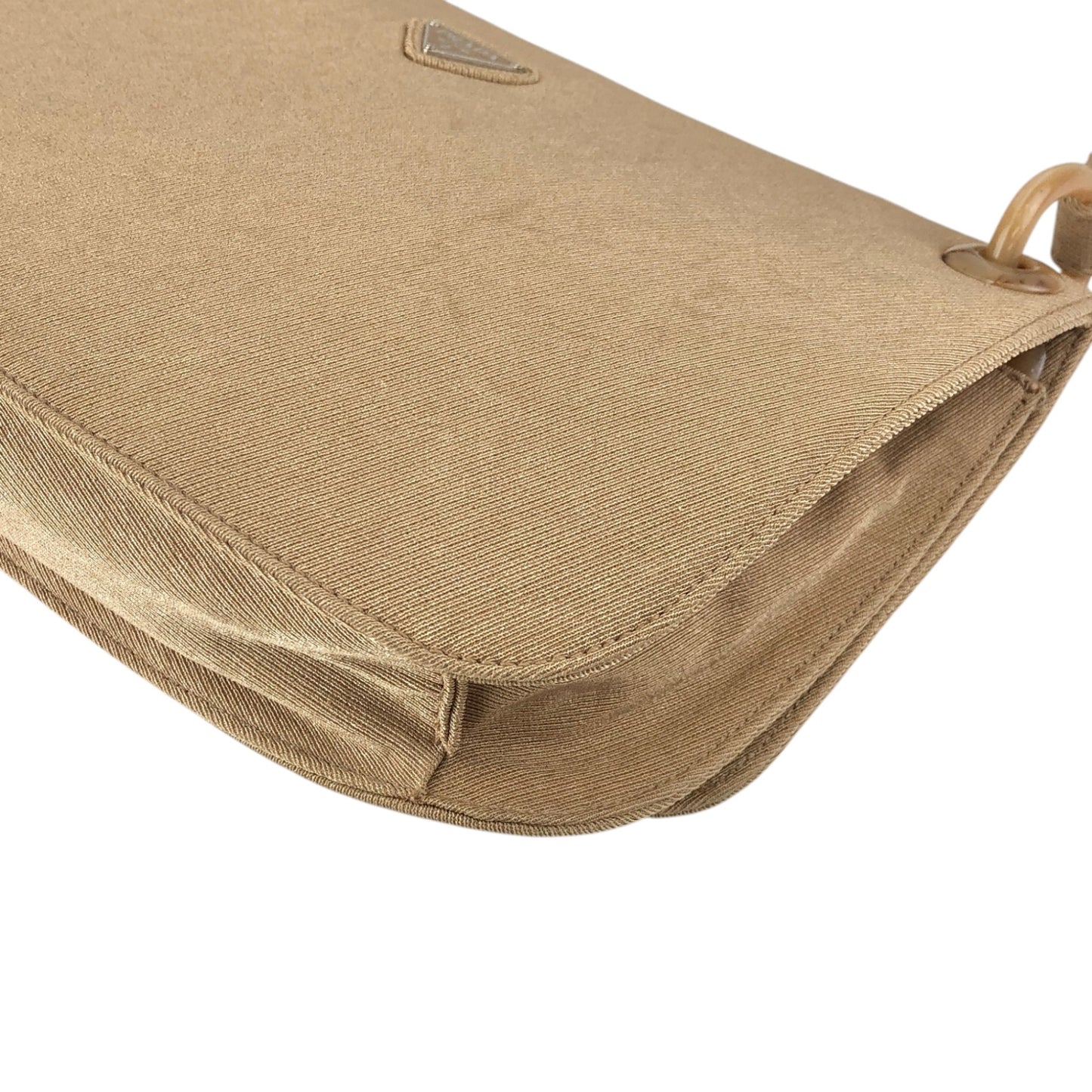 PRADA Triangle Logo Shoulder bag Beige Vintage jhervy