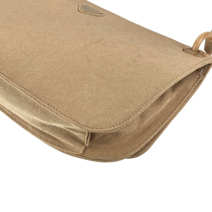 PRADA Triangle Logo Shoulder bag Beige Vintage jhervy