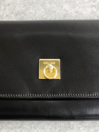 CELINE Gancini Long Wallet Black Vintage xfm7yd