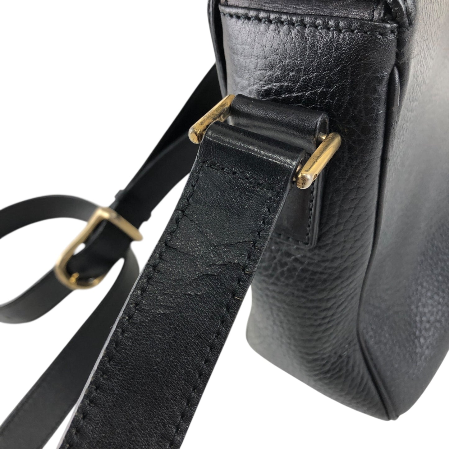 CELINE Gancini Shoulder bag Black Vintage s3twv4