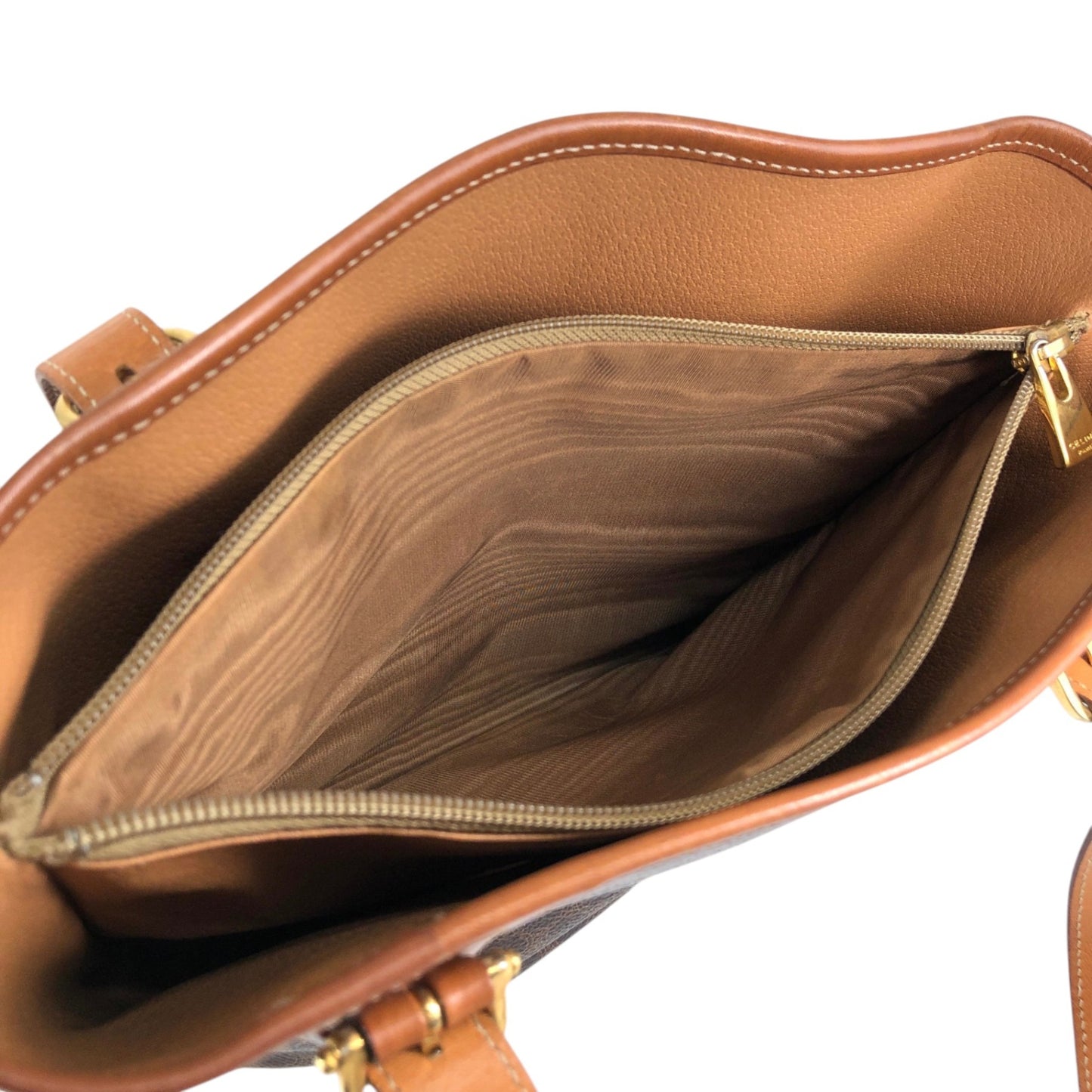 CELINE Macadam Blason Handbag Totebag Brown Vintage yemzhg