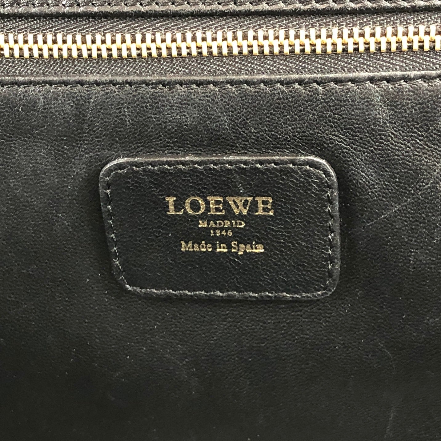 LOEWE Amazona36 Anagram Boston bag Handbag Black Vintage gwsi3e