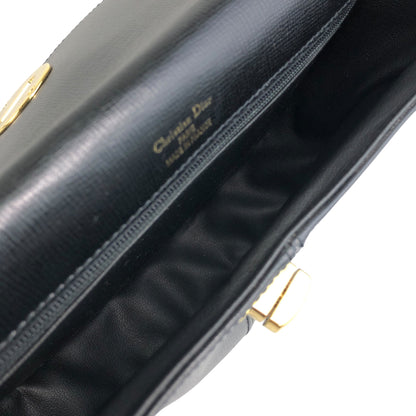 Christian Dior CD Logo Turn Lock Shoulder bag Black Vintage wnak6u