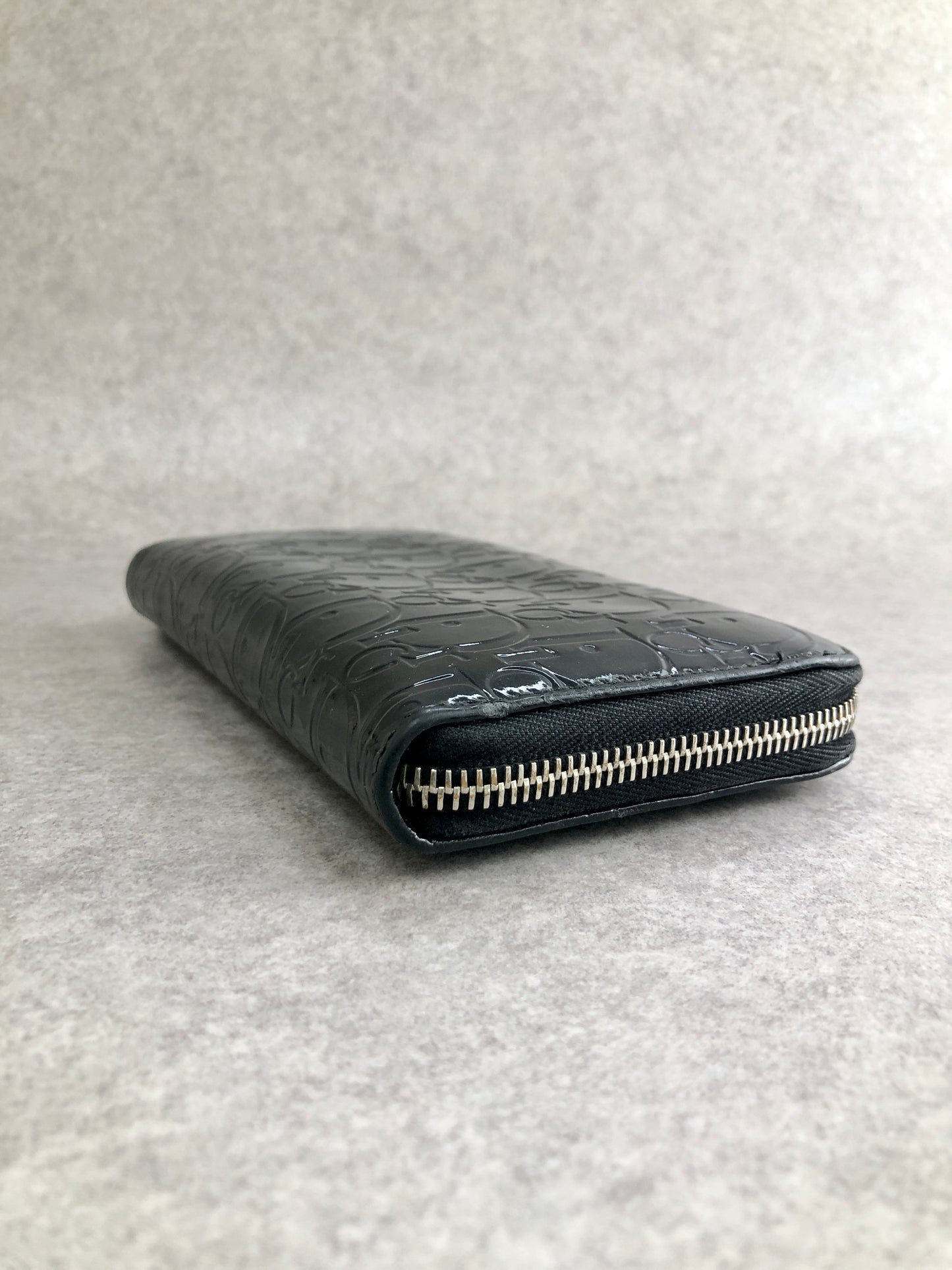 Christian Dior Trotter Long Wallet Black Vintage p6wn5e