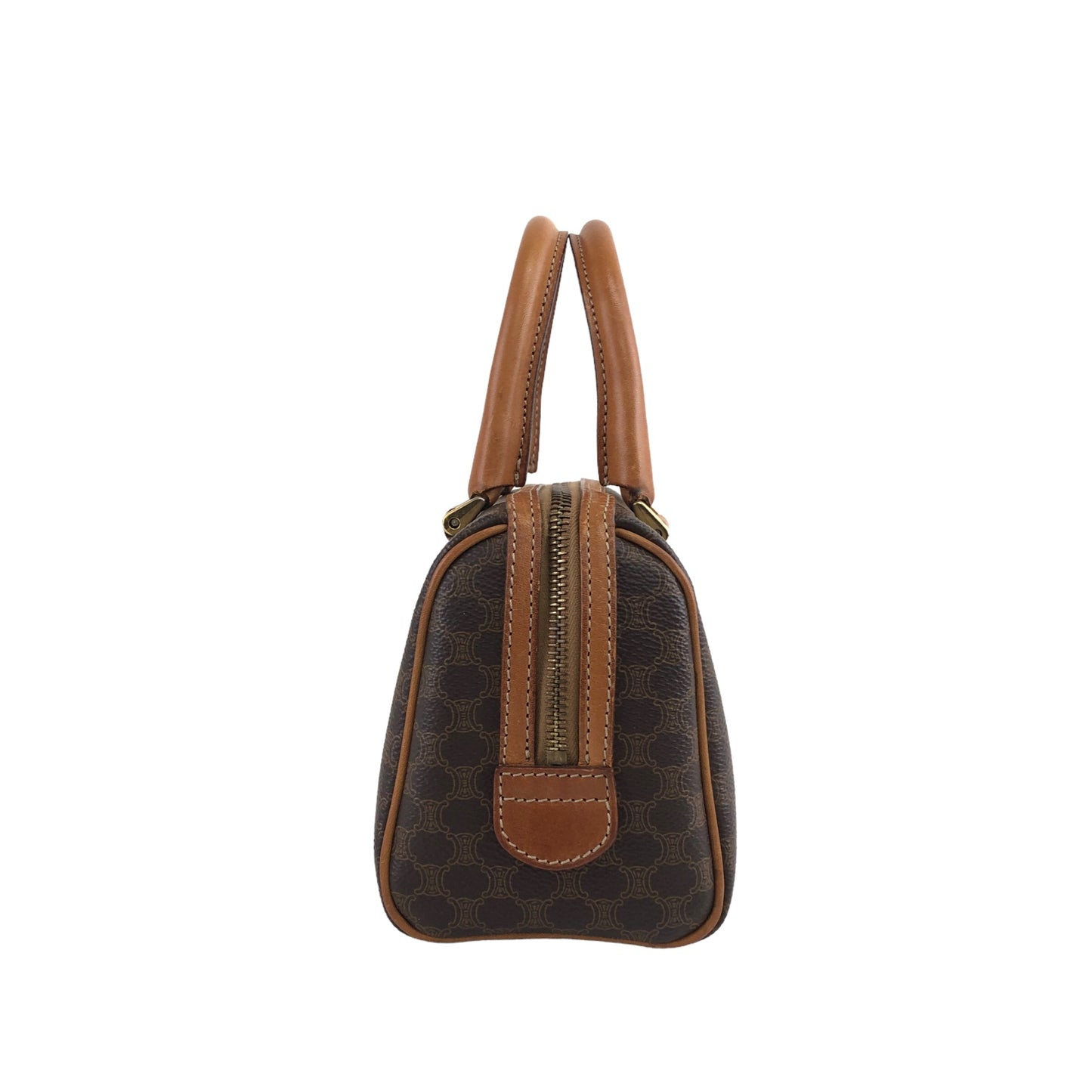 CELINE Macadam Two-way Handbag Shoulder bag Brown Vintage yxniiw